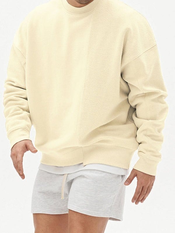 Askew Knitted Crew Neck Sweatshirt