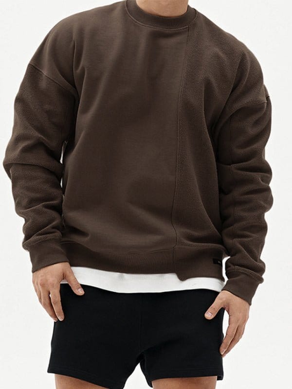 Askew Knitted Crew Neck Sweatshirt