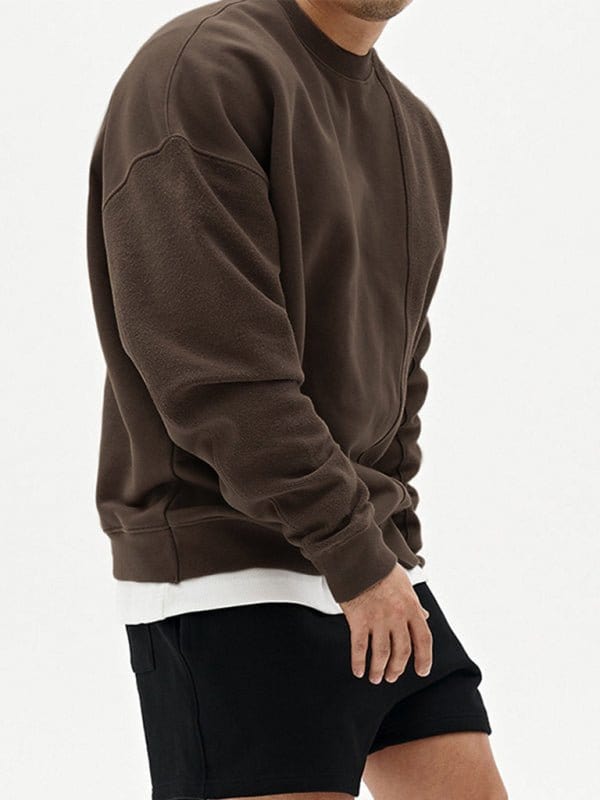 Askew Knitted Crew Neck Sweatshirt