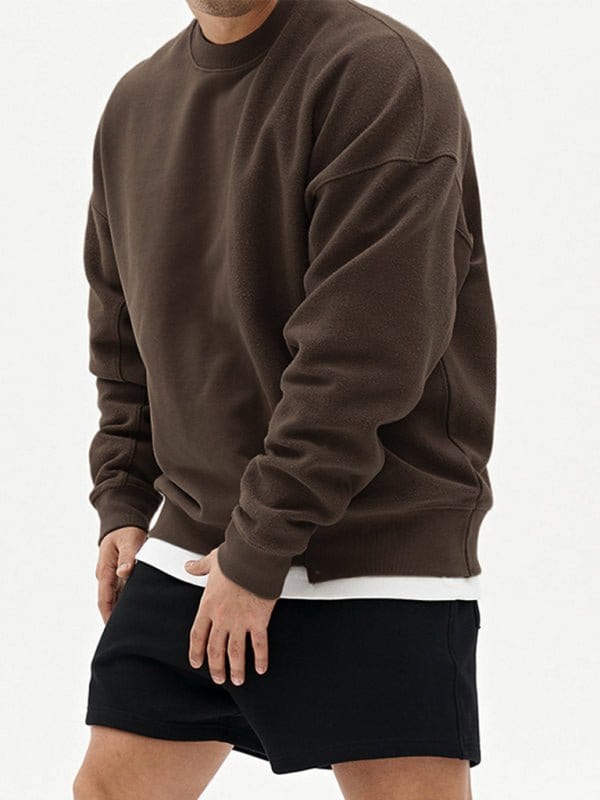 Askew Knitted Crew Neck Sweatshirt