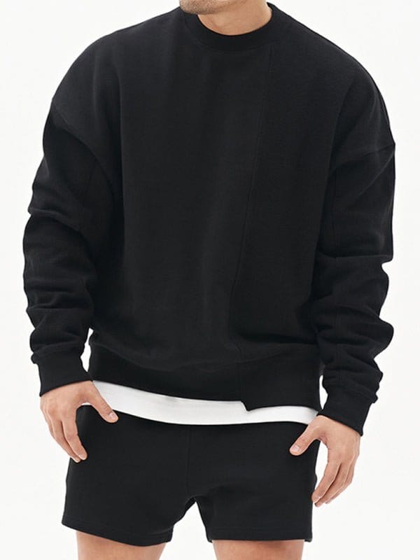 Askew Knitted Crew Neck Sweatshirt