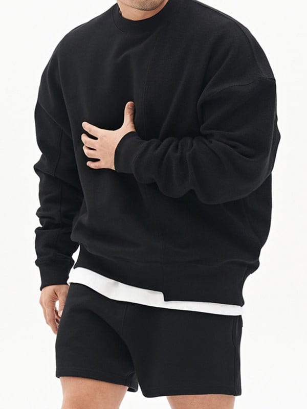 Askew Knitted Crew Neck Sweatshirt