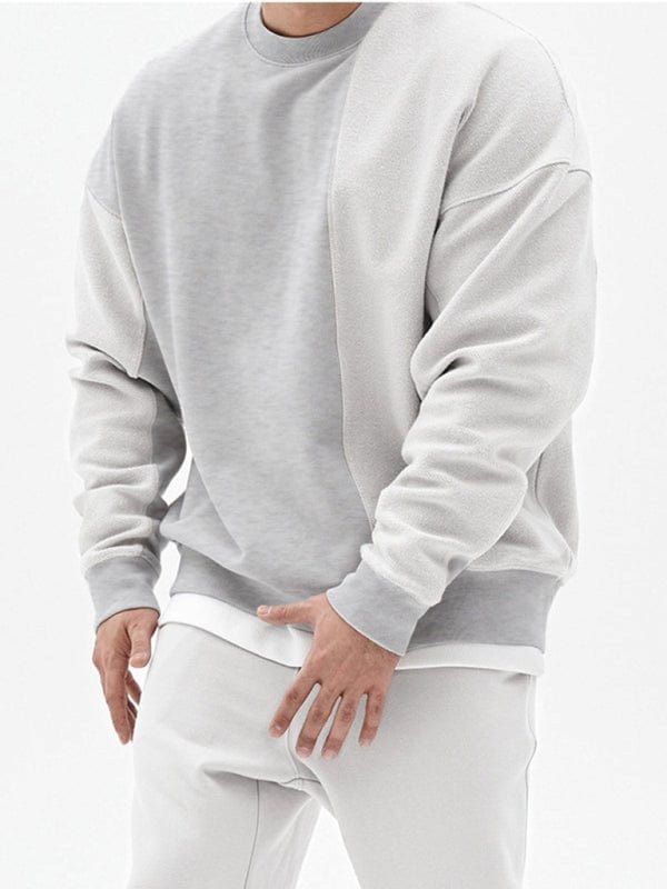 Askew Knitted Crew Neck Sweatshirt Grey / M