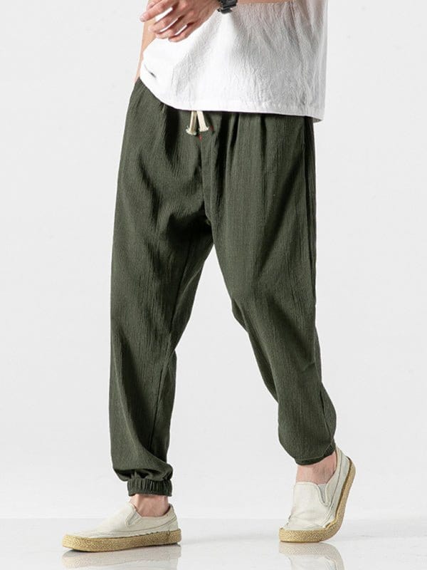 Baggy Linen Pants Dark green / M