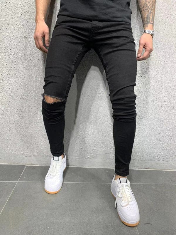 Black Ripped Skinny Fit Jeans Black / S