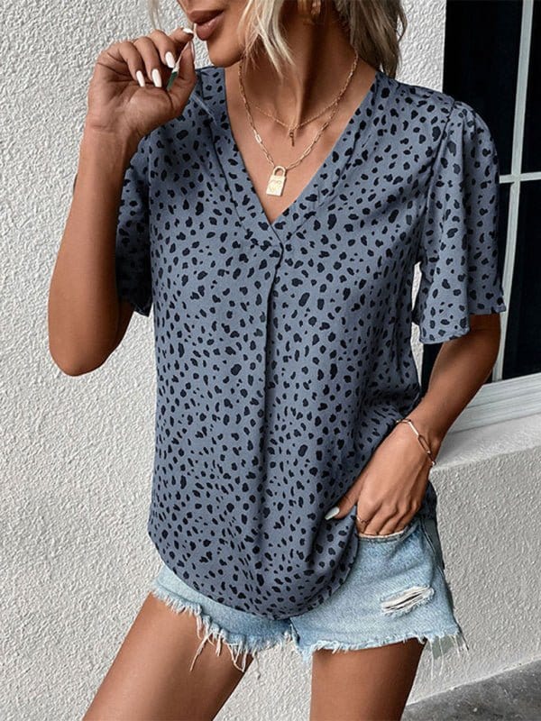 Button-Up Leopard Print Top