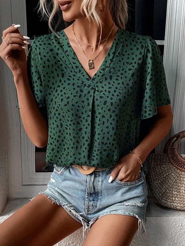 Button-Up Leopard Print Top