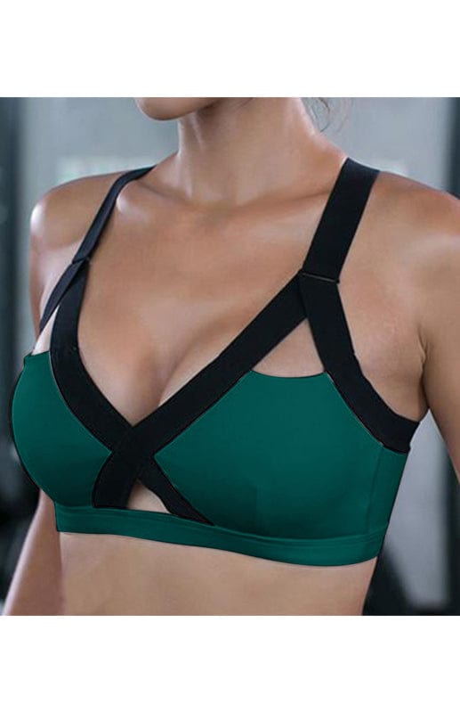 Color Contrast Sports Bra Dark green / S