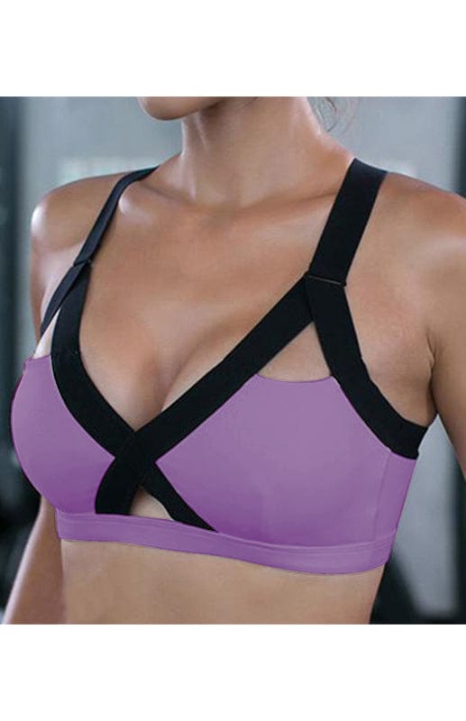 Color Contrast Sports Bra Light violet / S