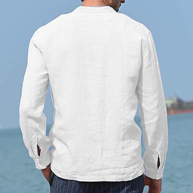 Cotton & Linen Long Sleeve Pocket Shirt