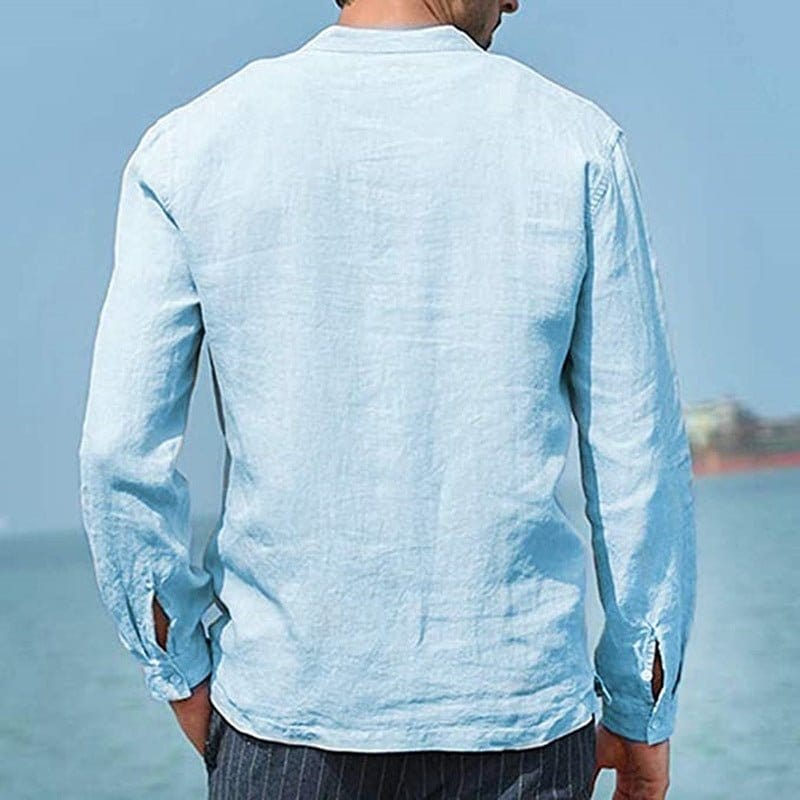 Cotton & Linen Long Sleeve Pocket Shirt