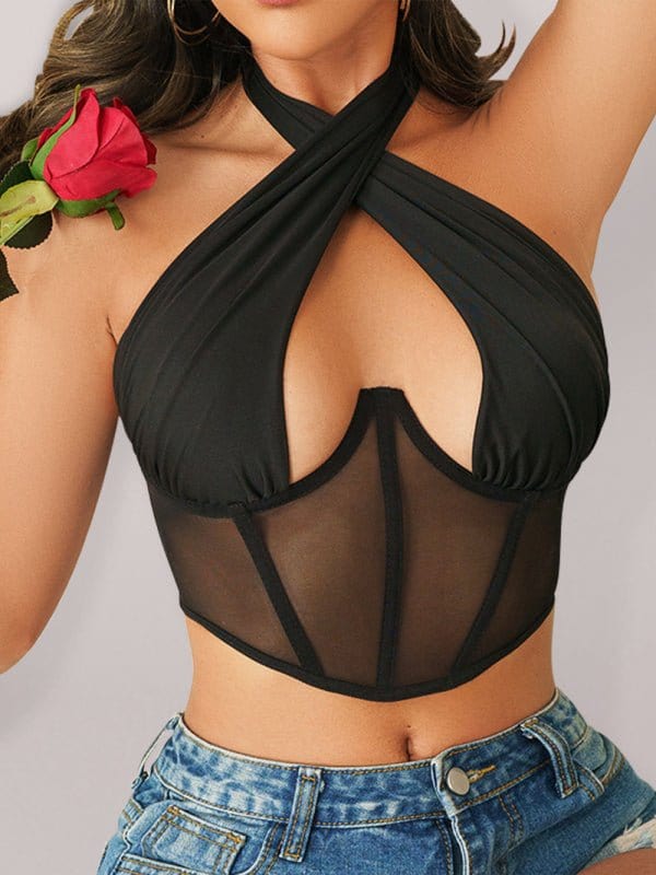 Cross Top Bralette Black / S