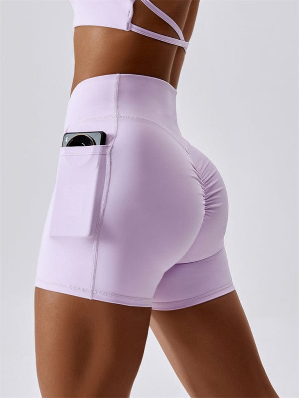 Crossover Waist Shorts with Pockets