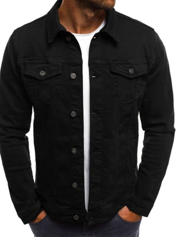 Denim Jacket Multi Pocket Black / M