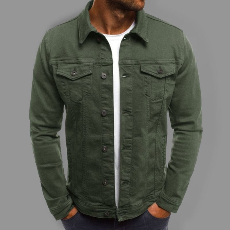 Denim Jacket Multi Pocket Olive green / M