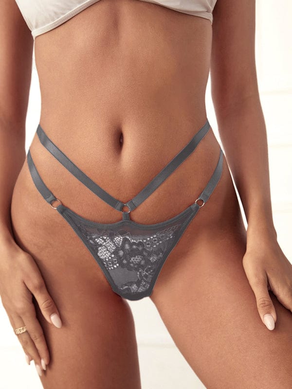 Double Waist Low-Rise Panties Grey / S