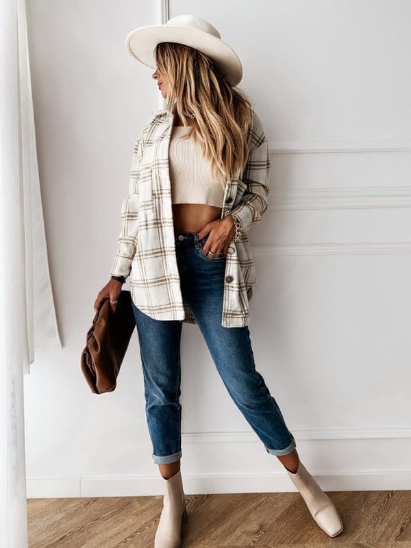 Fleece Plaid Jacket