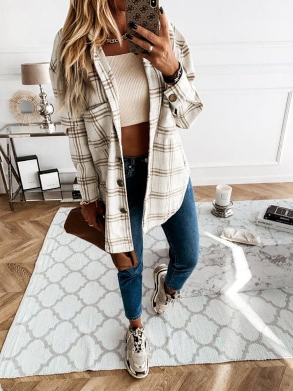 Fleece Plaid Jacket