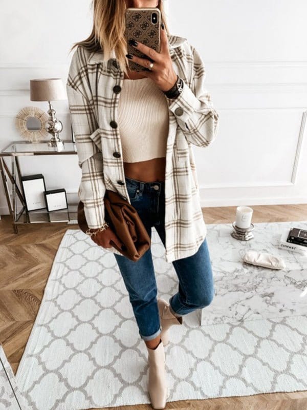 Fleece Plaid Jacket