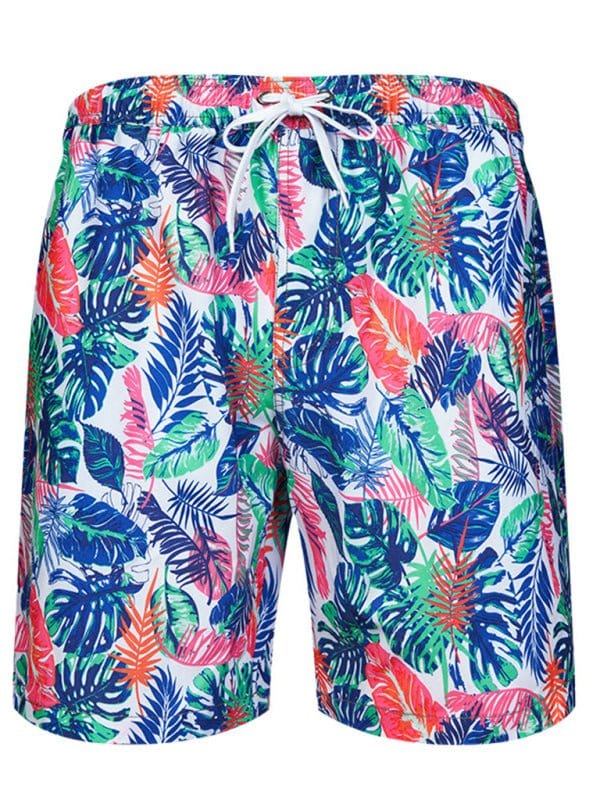 Floral Print Swim Shorts Vivid Leaves / S