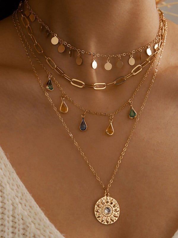 Gold-Colored Layered Boho Necklace Gold / One Size