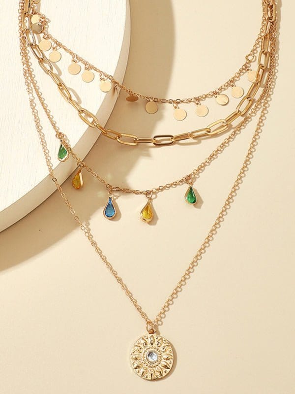 Gold-Colored Layered Boho Necklace Gold / One Size