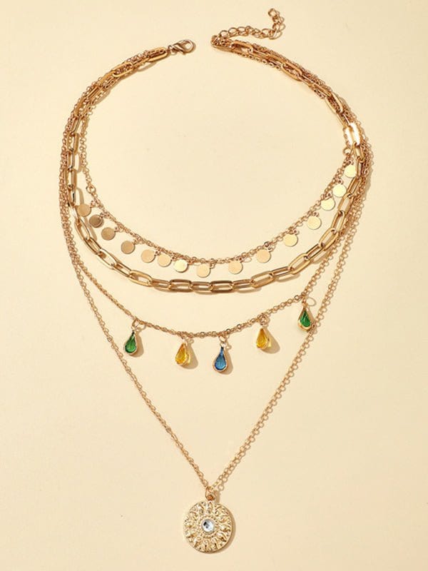 Gold-Colored Layered Boho Necklace Gold / One Size