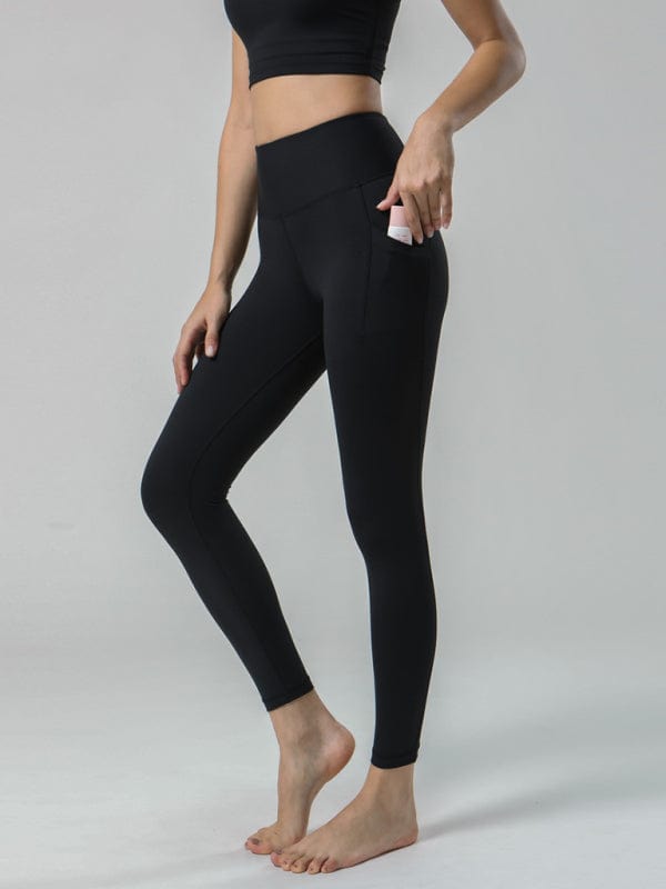 High Waisted Leggings With Pockets Black / S