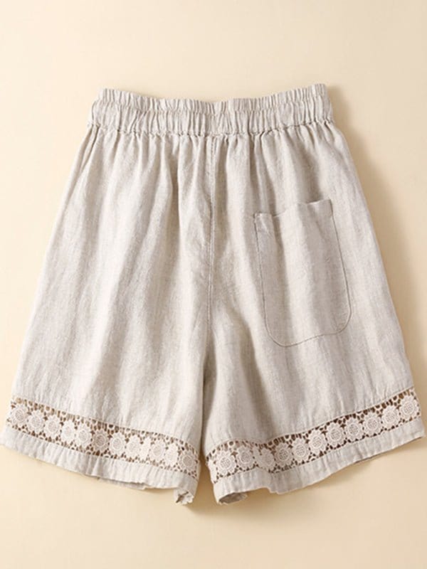 Hollow Lace Loose Shorts