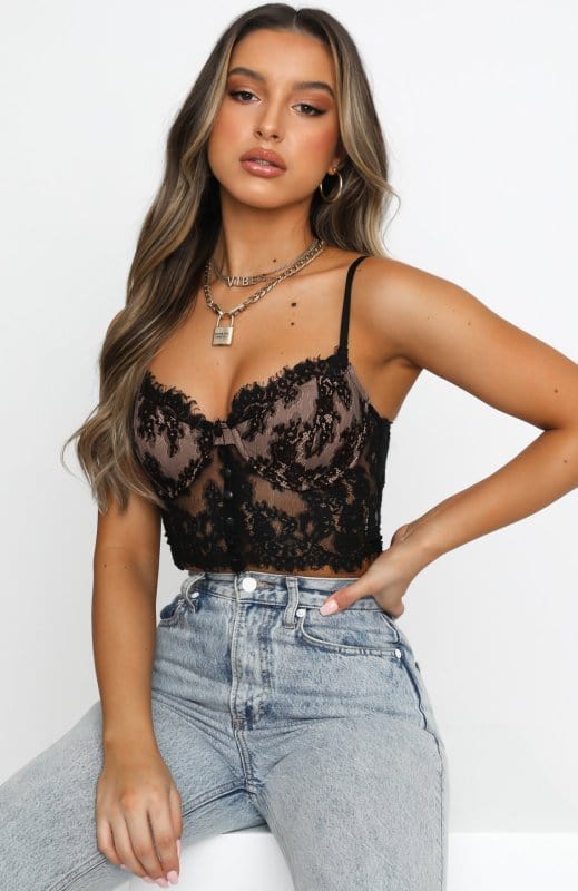 Lace Bralette Black / S