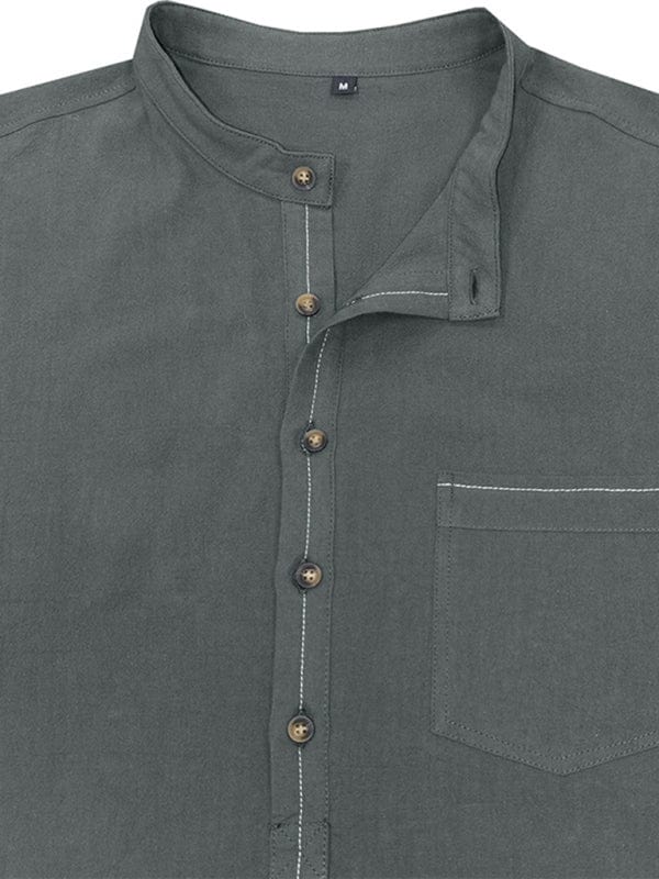 Linen Long Sleeve Henley