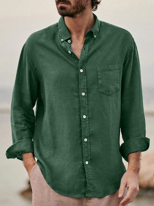 Long Sleeve Button-Up Pocket Shirt