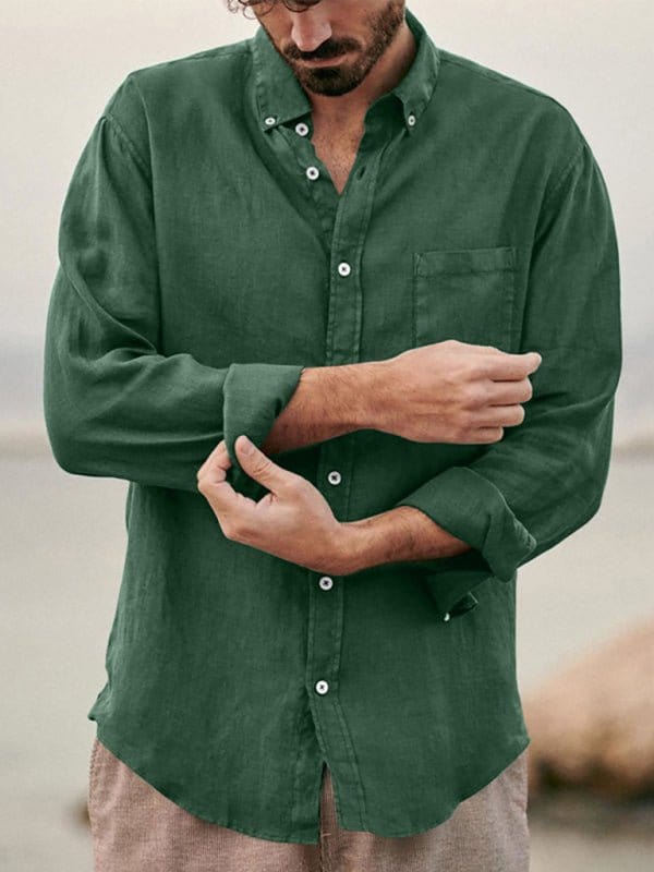 Long Sleeve Button-Up Pocket Shirt