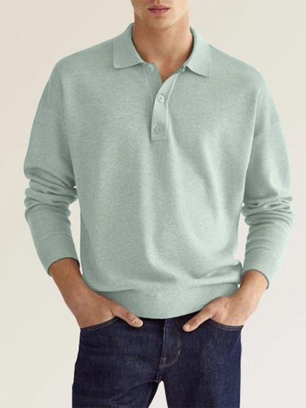 Long Sleeve Polo Shirt Green / S