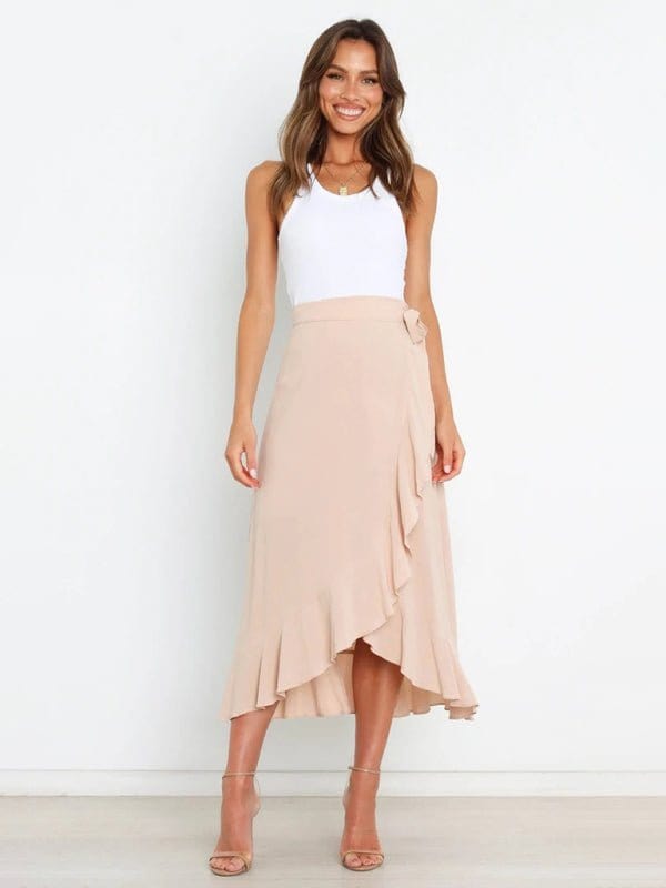 Long Wrap-around Skirt Cream / S