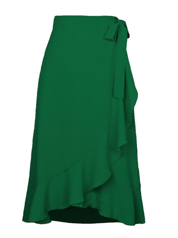 Long Wrap-around Skirt Dark green / S