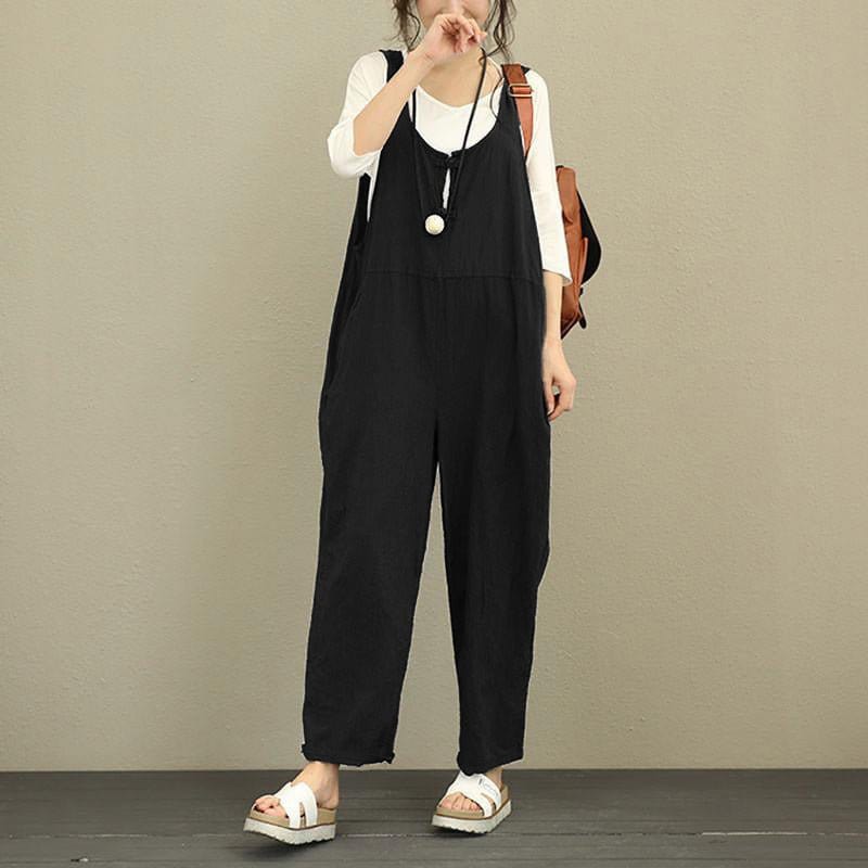 Loose Comfy Jumpsuit Black / S