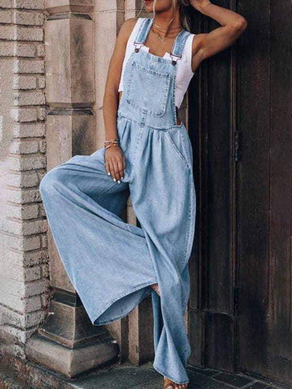 Loose Denim Overalls