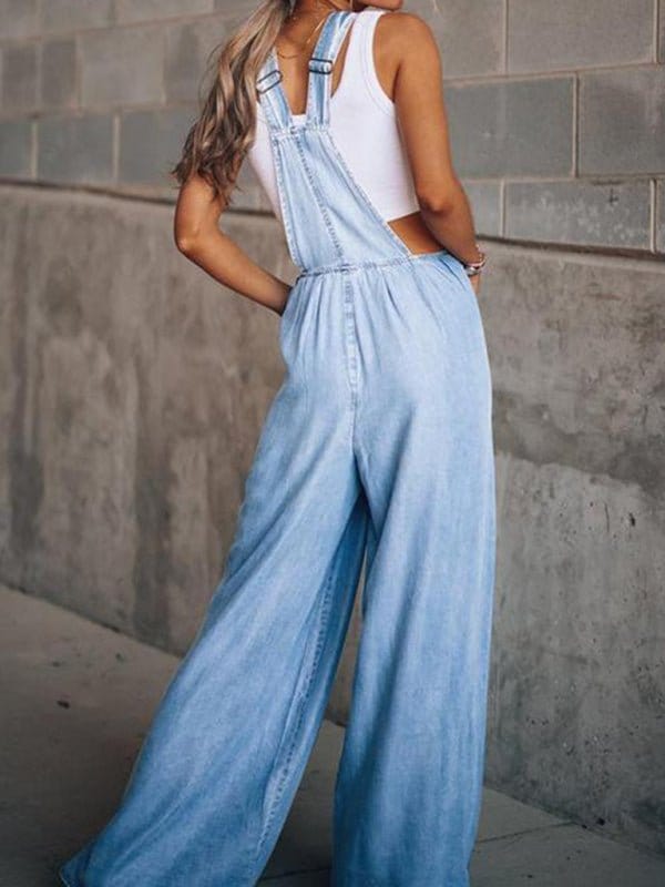 Loose Denim Overalls