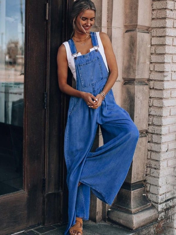 Loose Denim Overalls