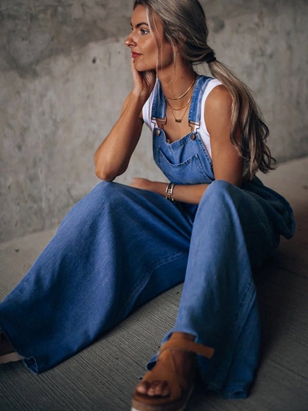 Loose Denim Overalls