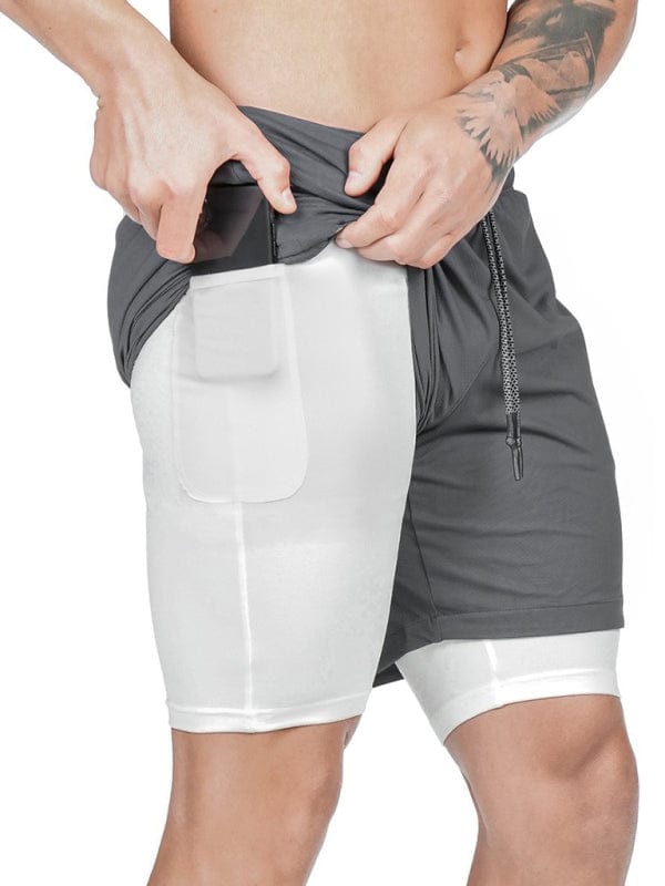 Men's Athletic Shorts With Hidden Thigh Pocket Grey / M