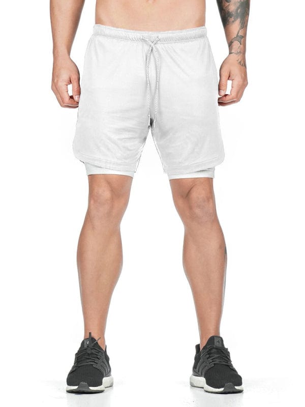 Men's Athletic Shorts With Hidden Thigh Pocket White / M