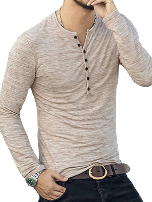 Men's Long Sleeved Henley