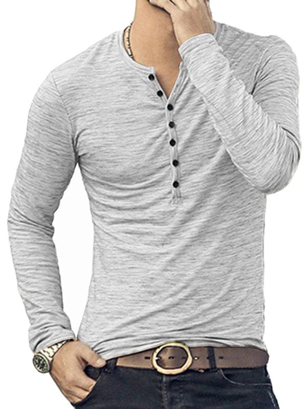 Men's Long Sleeved Henley White / S