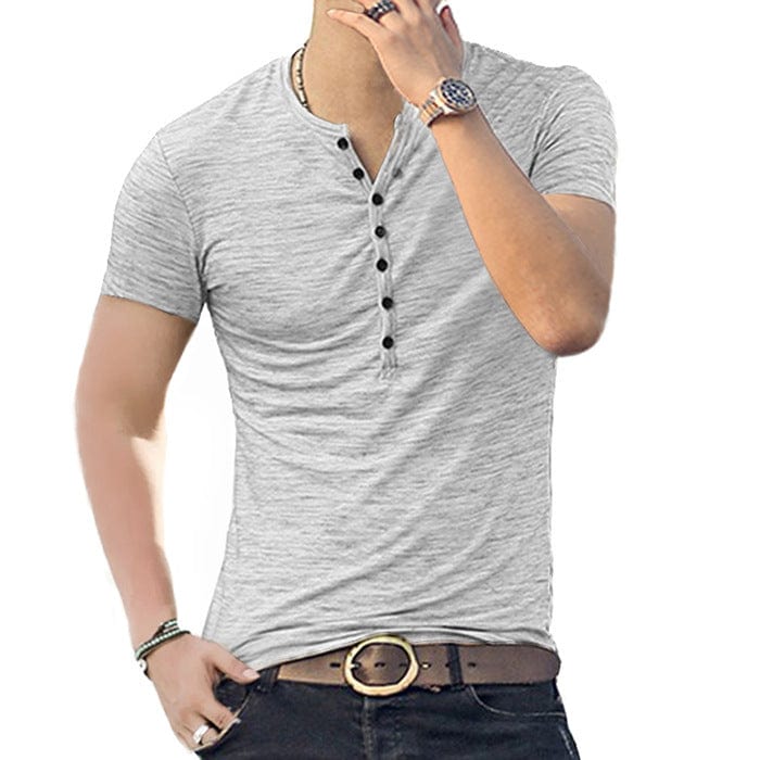 Men's Short Sleeve Slim Fit Henley White / S