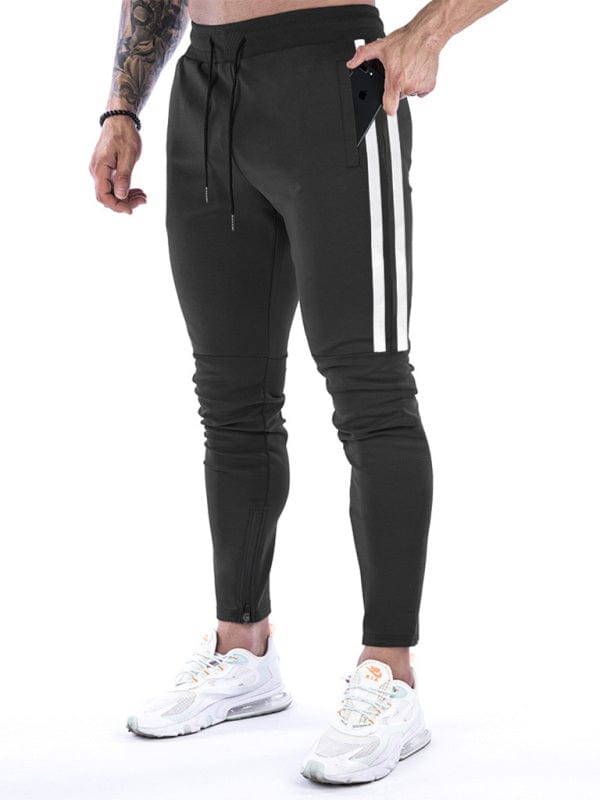 Men's Stripe Ankle Zip Joggers Black / S