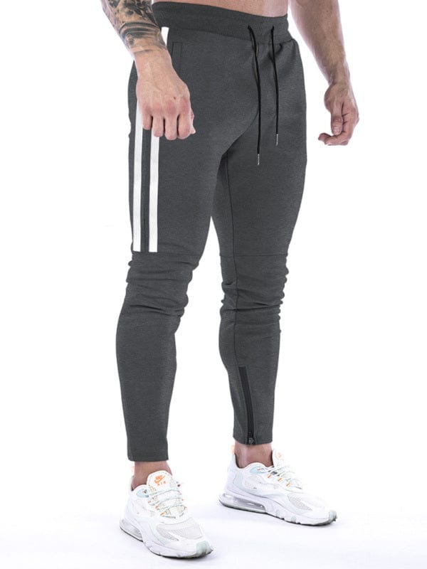 Men's Stripe Ankle Zip Joggers Charcoal grey / S