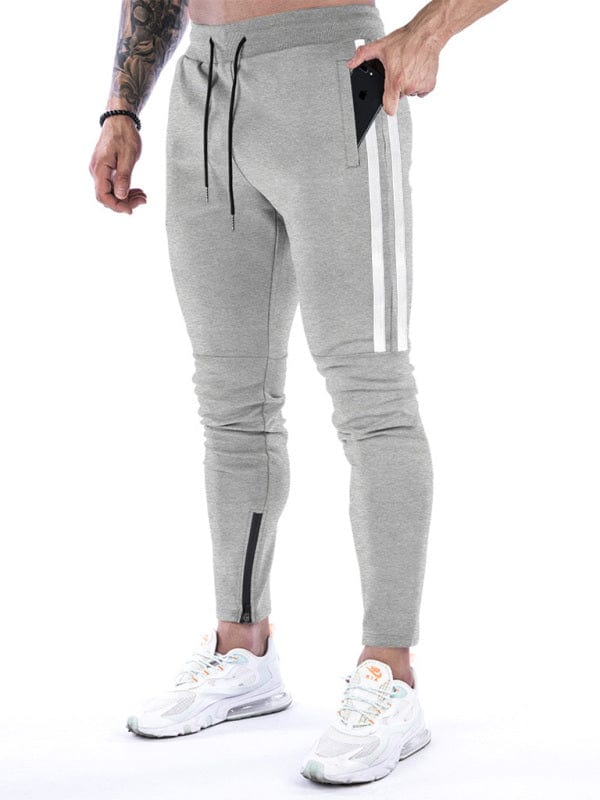 Men's Stripe Ankle Zip Joggers Grey / S