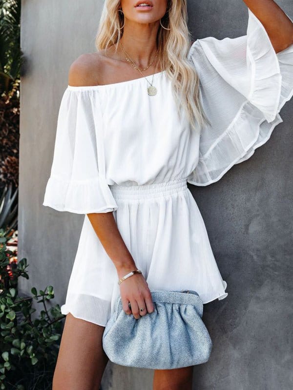 Off-the-Shoulder Chiffon Romper